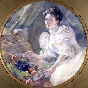Obst arrangieren, ca. 1885 (Tondo)