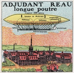 Ballons: Adjutant Reau (Warrant Officer-Reau) Anfang des 20. Jahrhunderts. Anonyme Illustration von 1925. Private Sammlung.