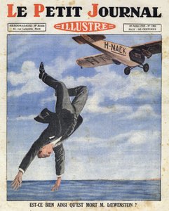 Der belgische Bankier Alfred Loewenstein starb (1877-1924), als er am 4. Juli 1928 aus einem Flugzeug in die Gewässer des Ärmelkanals fiel. „Le Petit Journal Illustré“ von Anonymous Anonymous