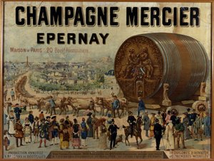 Großes Champagnerfass auf der Expo Universelle von 1889 - Werbeplakat für Mercier Champagner, späte 19. Jahrhundert von Anonymous Anonymous