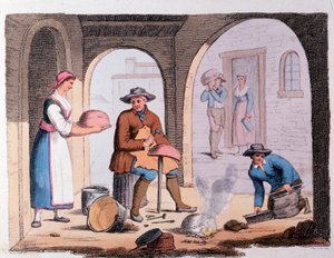 Handwerk: Der Kesselschmied. Gravur des 19. Jahrhunderts