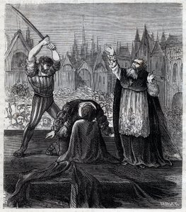 Enthauptung von Graf Egmont und Hoorn (1568) in Brüssel während der spanischen Tyrannei in den Niederlanden - Achtzigjähriger Krieg (1568-1648): die Enthauptung von Lamoral, Graf von Egmont, Prinz von Gavre (1522-1568), niederländischer Politiker. Er wurde von Anonymous Anonymous