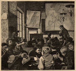 Ende der Klasse - Schule - Gravur 1890 von Anonymous Anonymous