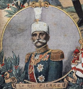 Erster Weltkrieg 1914-1918: Porträt von Peter I. von Serbien (Peter Karadordevic oder Karageorgevich) von Anonymous Anonymous