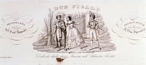 Frontispiz von I due Figaro, Oper von Alessandro Speranza