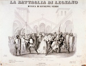 Frontispiz von La battaglia di Legnano Oper von Giuseppe Verdi von Anonymous Anonymous