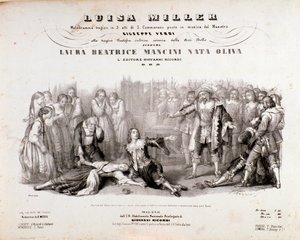 Frontispiz der Partitur von Luisa Miller, Oper von Giuseppe Verdi von Anonymous Anonymous
