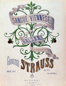 Frontispiz der Partitur von Wiener Blut von Johann Strauss von Anonymous Anonymous