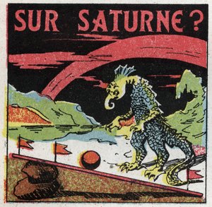 Schwerkraft: Messung der Masse auf dem Saturn. Anonyme Illustration von 1925. Privatsammlung.