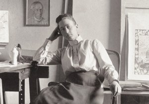 Hilma af Klint in ihrem Studio in der Hamngatan, Stockholm, ca. 1895 (Fotografie)