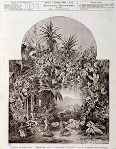 Illustration für die Oper Parsifal von Wagner, aufgeführt 1882 im Theater von Bayreuth von Anonymous Anonymous
