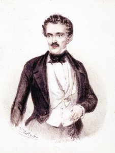 Johann Strauss Jr. (1825 - 1899), Autor von „Schöne blaue Donau“ und „Fledermaus“ im Jahr 1874. Zeichnung.