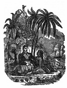 Das Leben der Piraten auf der Insel Madagaskar. Gravur aus „The pirate own book“ 1837