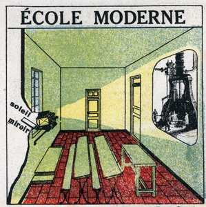 Lichtprojektion: Einsatz eines Projektors in einem Klassenzimmer in den 1920er Jahren. Anonyme Illustration von 1925. Private Sammlung