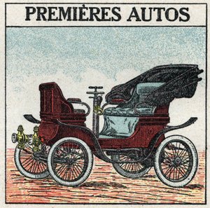 Mechanische Traktion: Die ersten Benzinautos, erfunden 1895 von Panhard und Levassor. von Anonymous Anonymous