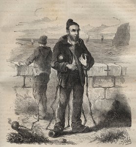 Militärs, die zum Toulon-Bagne im 19. Jahrhundert verurteilt wurden. Gravur in „Histoire des bagnes depuis leur création à nos jours“ (1877) von Pierre Zaccone (1817-1895). Private Sammlung. von Anonymous Anonymous