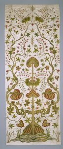 Paneel aus einem Satz Bettvorhänge, ca. 1705-25