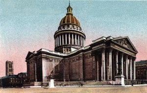 Paris: Außenansicht des Pantheons, erbaut 1757-1790 von Jacques Germain Soufflot (1713-1780). Fotografie von 1920 in "Künstlerisches Album" der Stadt Paris. Private Sammlung.