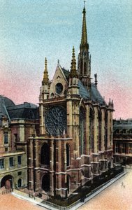 Paris: Außenansicht der Sainte-Chapelle (13. Jahrhundert, gotische Architektur). Fotografie von 1920 im „Artistic Album“ der Stadt Paris. Private Sammlung.