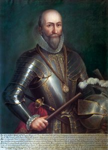 Porträt von Álvaro de Bazán y Guzmán, erster Marquis von Santa Cruz (1526-1588), Admiral und spanischer Seefahrer - Anonyme Malerei, Öl auf Leinwand