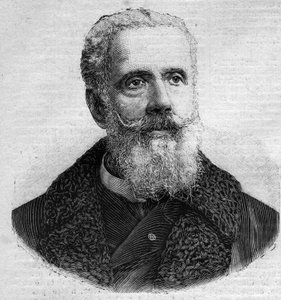 Porträt von Anatole de La Forge (1821-1892), französischer Politiker. Gravur in „Le Petit Parisien“