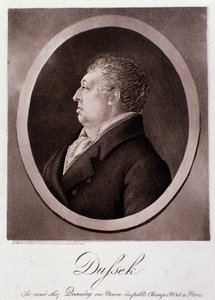 Porträt von Jan Ladislav Dussek (Stich) von Anonymous Anonymous