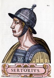 Porträt von Quintus Sertorius, römischer General. Gravur. Private Sammlung
