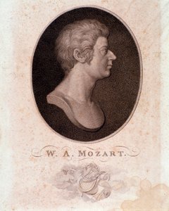 Porträt von Wolfgang Amadeus Mozart (Gravur) von Anonymous Anonymous