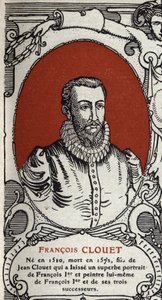 Porträt des französischen Malers Francois Clouet (1510-1572). Gravur von 1914. von Anonymous Anonymous