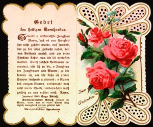 Gebet an den heiligen Bernhard. Andachtsbild. Postkarte. Anfang des 20. Jahrhunderts. Private Sammlung