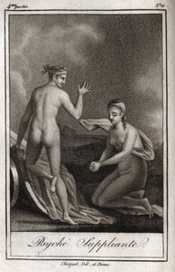 Psyche bettelt. Gravur von 1819 in „Lettres à Emilie sur la mythologie“ von Charles Albert Demoustier (1760-1801). Privatsammlung. von Anonymous Anonymous