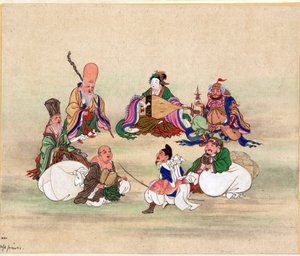 Sieben Glücksgötter (Sept Divinites du Bonheur) von Anonym, ca. 1878 von Anonymous Anonymous