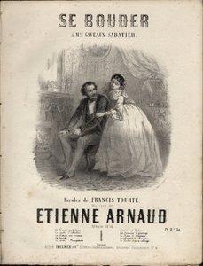 Notenblatt für „Se bouder“ Text von Francis Tourte, Musik von Étienne Arnaud. Private Sammlung. von Anonymous Anonymous