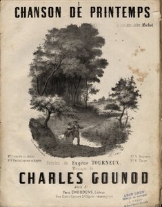Notenblatt für „chanson de printemps“ Text von Eugène Tourneux, Musik von Charles Gounod. Private Sammlung. von Anonymous Anonymous