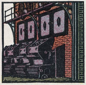 Dampferzeuger: Kesselbatterie. Anonyme Illustration von 1925. Private Sammlung.