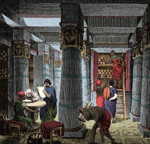Die Bibliothek von Alexandria - Ansicht des Inneren der Bibliothek von Alexandria in Ägypten