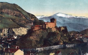 Das Schloss und die Pyrenäenkette in Lourdes - Hautes Pyrenees (65) um 1900