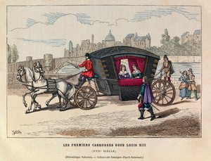 Die ersten Kutschen unter der Herrschaft von König Ludwig XIII. im 17. Jahrhundert - Früher französischer Wagen, Herrschaft von König Ludwig XIII. 17. Jahrhundert - private Sammlung
