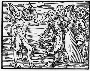 Der Abdruck der Teufelsklaue - „Compendium Maleficarum“, behandelt Hexen, ihre Bosheit und ihre Zaubersprüche von Francesco Maria Guazzo oder Guaccio oder Guaccius (15?? -16??) 1608 Private Sammlung von Anonymous Anonymous