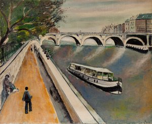 Die neue Brücke in Paris im Jahr 1950 - anonymes Gemälde von Anonymous Anonymous
