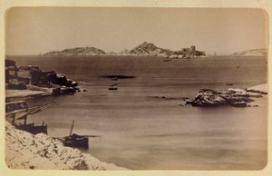 Die Stadt Marseille und ihre Umgebung um 1885-1890: Das Schloss von If und die Inseln, Private Sammlung