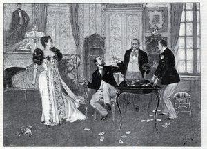 Theateraufführung: „Das System Ribadier“, Vaudeville von Georges Feydeau (1862-1921) und Maurice Hennequin (1863-1926) im Théâtre du Palais-Royal in Paris. Gravur in „Le monde illustré“ von 1892. Private Sammlung. von Anonymous Anonymous