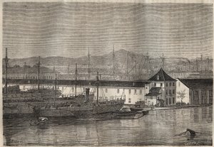 Das Toulon-Bagne im 19. Jahrhundert. Gravur in „Histoire des bagnes depuis leur création à nos jours“ (1877) von Pierre Zaccone (1817-1895). Private Sammlung. von Anonymous Anonymous