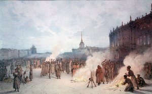 Zar Nikolaus I. und seine Soldaten während des 14. Dezember