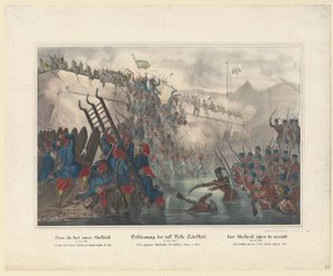 Türkische Truppen stürmen Fort Shefketil am 15. November