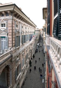 Ansicht der Via Garibaldi oder Strada Nuova in Genua, Italien
