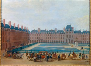 Ansicht des Place Royale um 1660, Durchfahrt der Kutsche von König Ludwig XIV