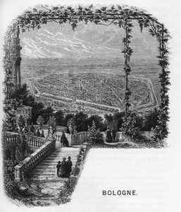 Ansicht der Stadt Bologna, Italien. Gravur von 1859 in „Die Galerien Europas - Italien“ von Armengaud. Private Sammlung. von Anonymous Anonymous