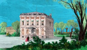Ansicht des Hauses von Gioachino Rossini (1792-1868) in Passy im Bois de Boulogne (Gravur) von Anonymous Anonymous