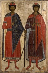 Heilige Boris und Gleb, Mitte des 14. Jahrhunderts von Anonymous Russian icon painter